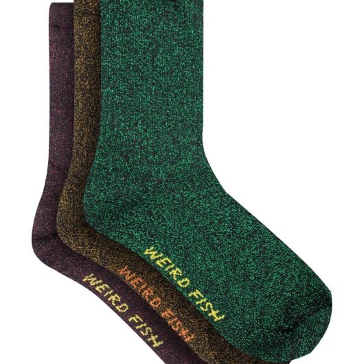 Weird Fish Electra Sparkle Ribbed Socks 3pk Multi Size 4-7