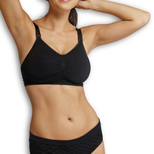 Seamless Padded Bra, Maternity & Nursing Special by CARRIWELL black