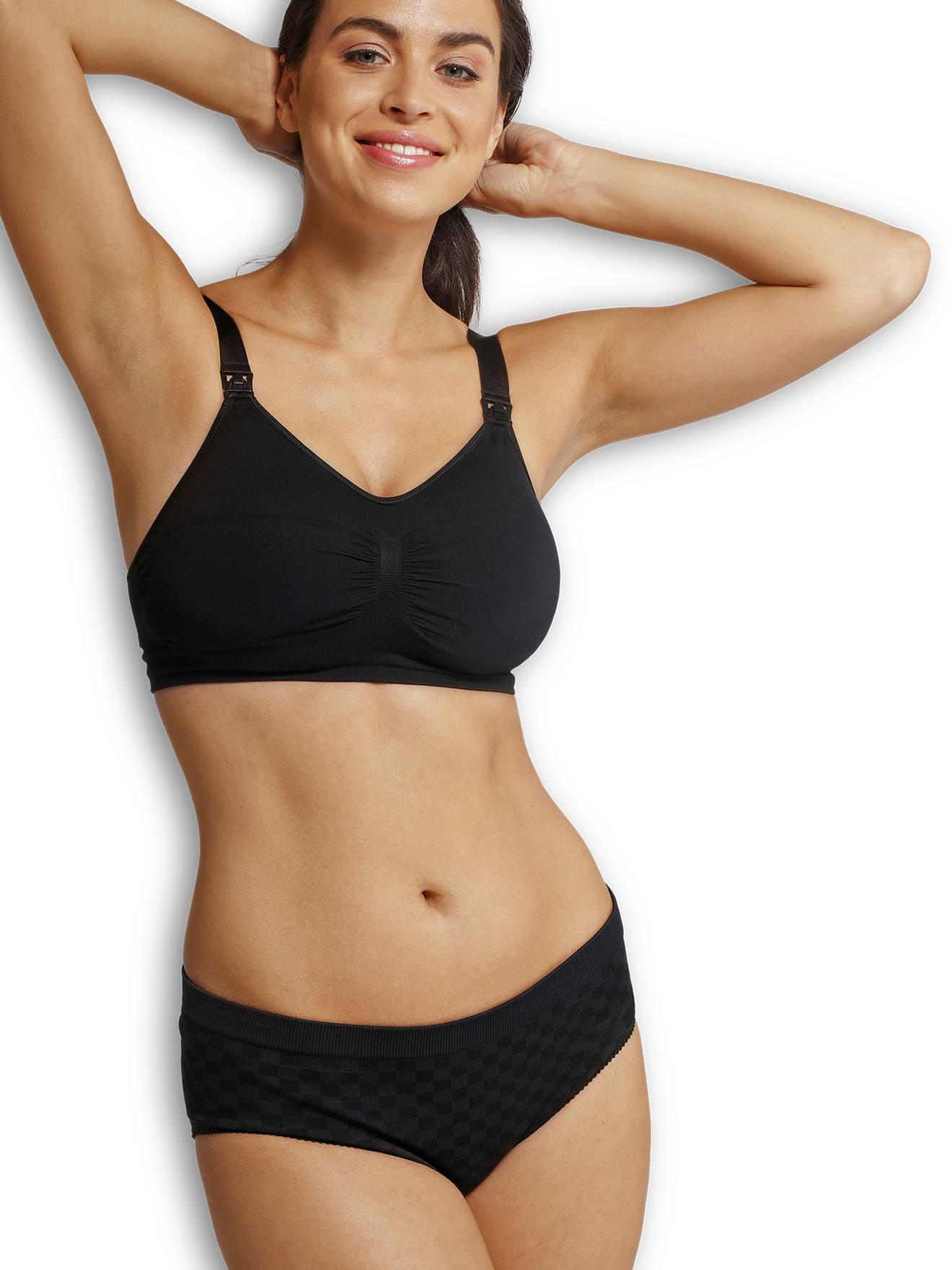 Seamless Padded Bra, Maternity & Nursing Special by CARRIWELL black