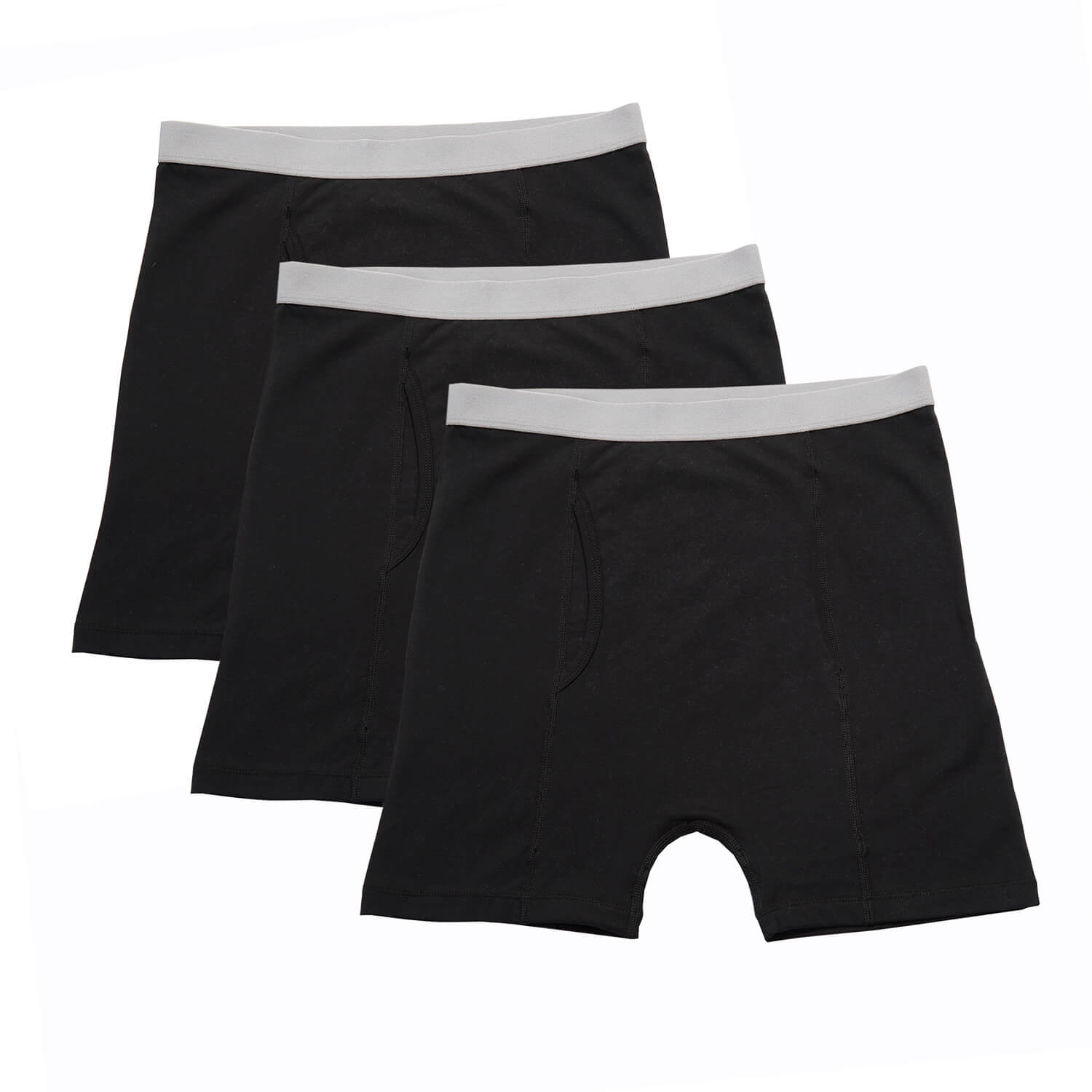 Mens Stay Dry Boxer Shorts Black Size L Pack of 3