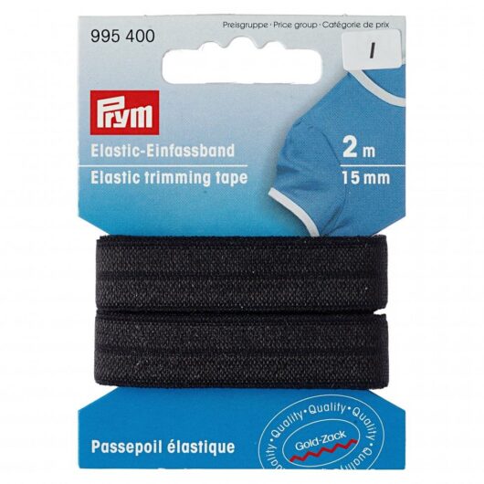 Prym Fold Over Elastic Black